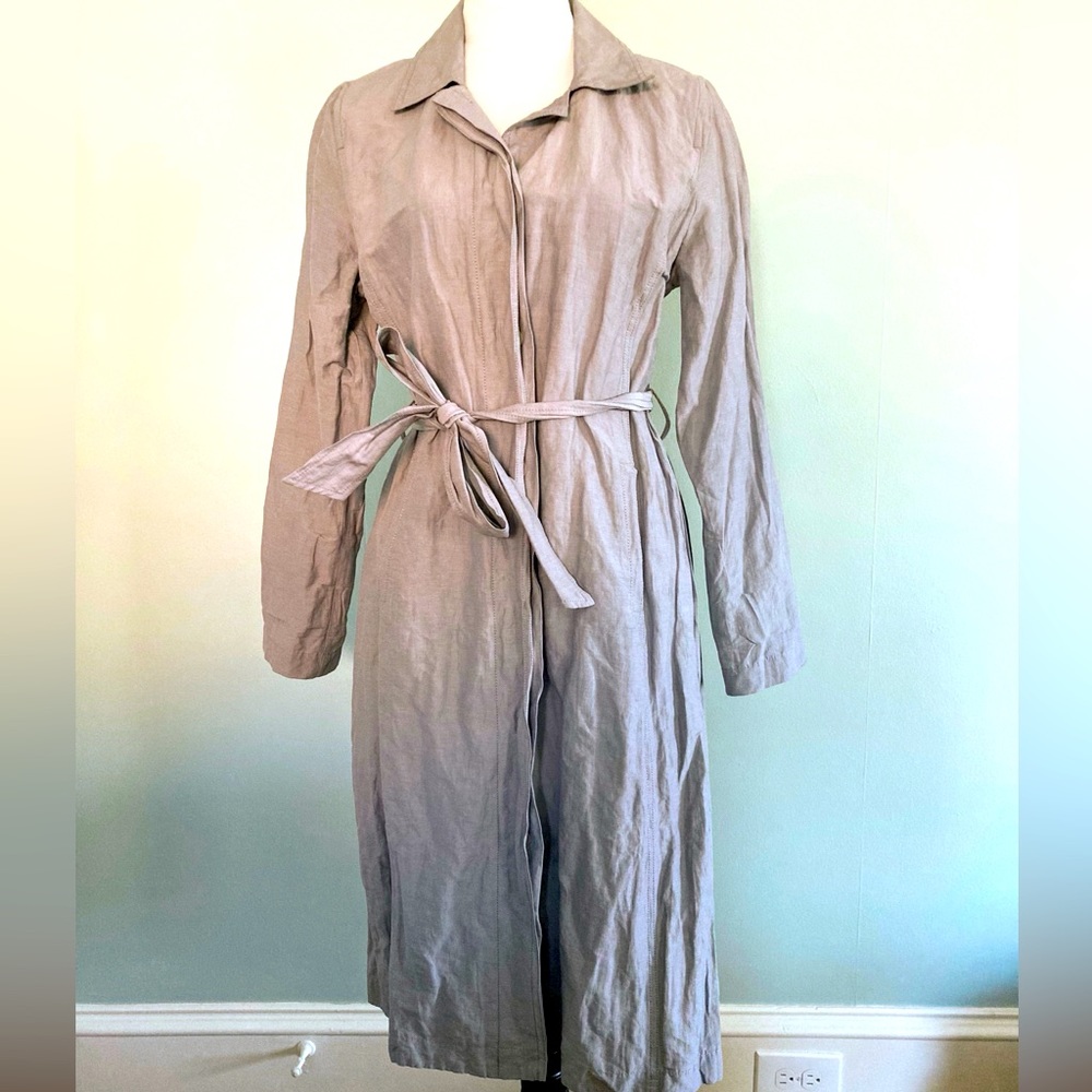 EILEEN FISHER Shirt Dress With Pockets and Tie Belt Size Small